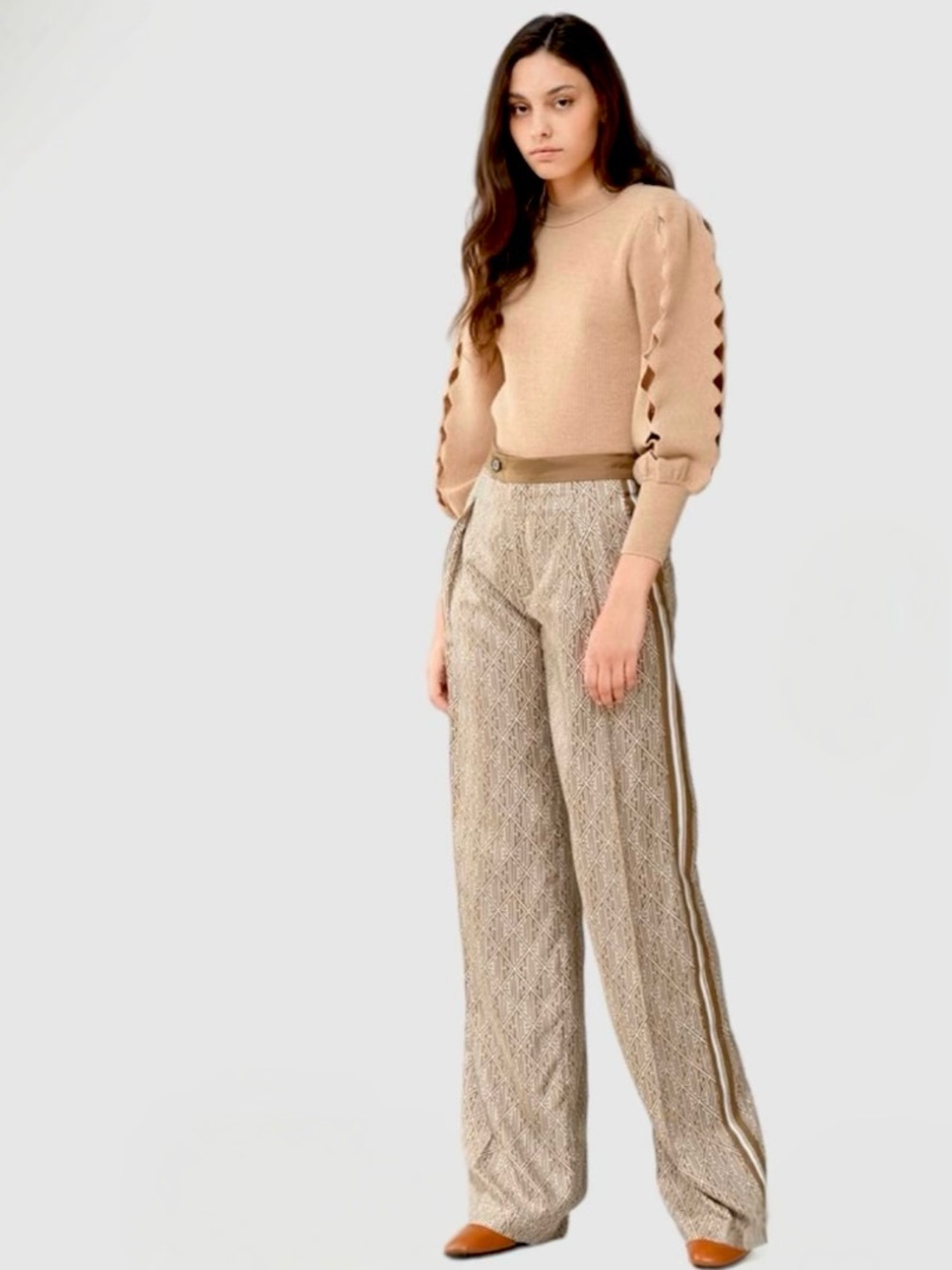 Chloe silk wide leg pants